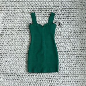 Herve Leger Icon Strappy Sweetheart Mini Dress - Green - Never Worn -  XS